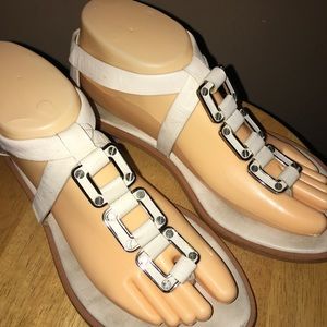 Michael Kors off white leather sandals 7.5